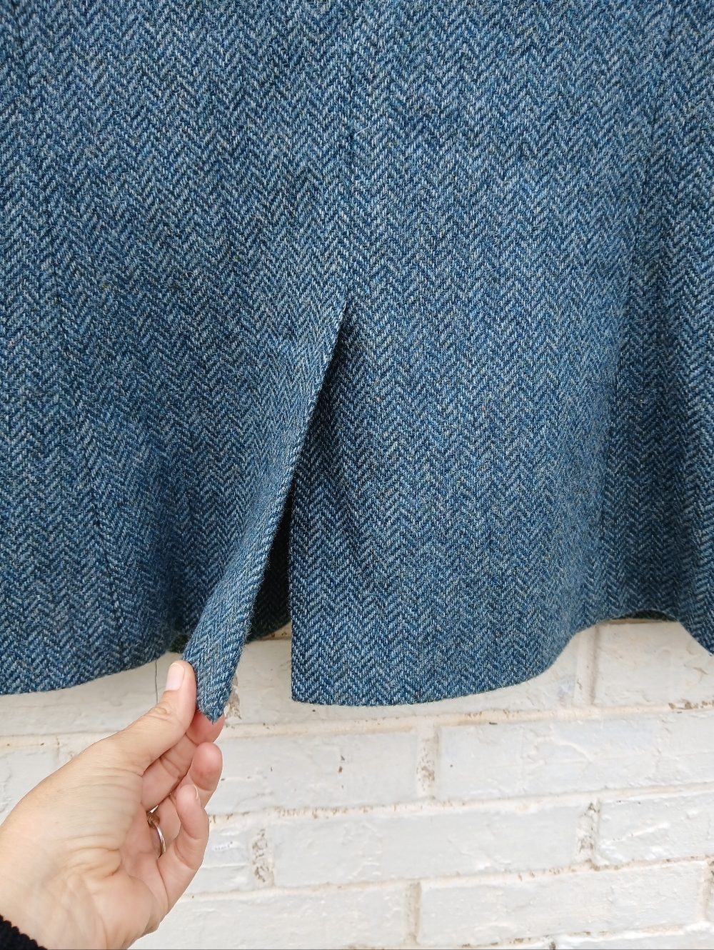 J. Crew Campbell Blazer Wool Blue Herringbone - Picture 8 of 9